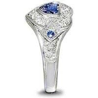 Stunning Blue Heart Crystal Ring