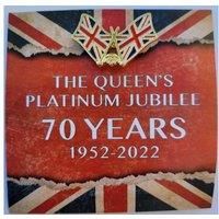 Union Jack Flag With Crown Brooch - Silver