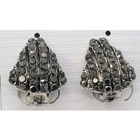 Crystal Shell Non Pierced Earrings - Silver