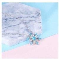 Light Blue Crystal Snowflake Necklace