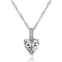 Crystal Heart Pendant And Ring Set - Silver