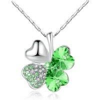 Green Leaf Pendant And Earrings Set