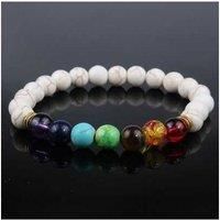 Unisex Chakra Colourful Bead Bracelet - White