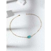 Oval Blue Turquoise Gemstone Necklace