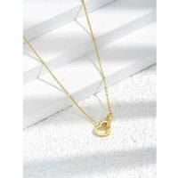 Gold Crystal Linked Heart Necklace - Silver