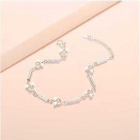 Silver Mickey Minnie Anklet With Cz