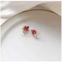 Minnie Red Bow Sterling Silver Earrings