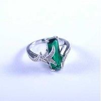 Green Rectangle Crystal Ring5 Sizes