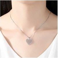 Heart Pendant With Mum Tag Necklace - Silver