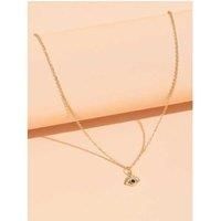 Blue Crystal Evil Eye Gold Tone Necklace