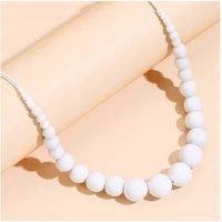 White Gemstone Quartzite Jade Necklace