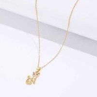 Cat Pet Crystal Filled Gold Necklace - Silver