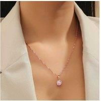 Pink Sapphire Crystal Rose Gold Necklace