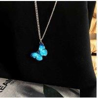 Turquoise Butterfly Necklace - Silver