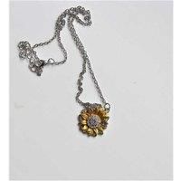 Sunflower Pendant Necklace - Silver