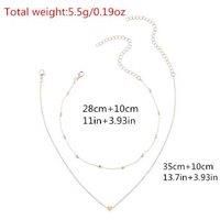 Double Chain Necklace With Mini-Heart - Silver