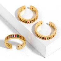 Multi-Colour Adjustable Ring Gold-Tone - Silver