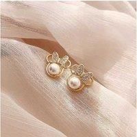 Minnie Mouse Gold Earring - Silver