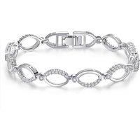 Crystal Necklace Bangle Earrings Tri-Set - Silver