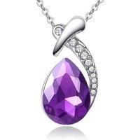 Teardrop Crystal Necklace - Silver