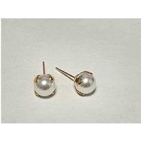 Faux Pearl Stud Earrings Rosegold - Silver