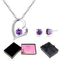 Purple Necklace & Earrings Set + Box