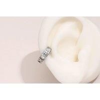 Stainless Steel Crystal Stud Earring - Silver