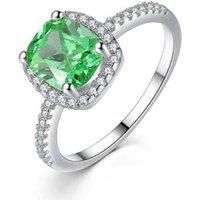 Green Crystal Ring And Earrings Set