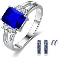 Blue Crystal Ring And Earrings Set