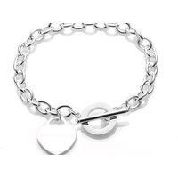 Heart Charms Bracelet And Earrings Set - Silver