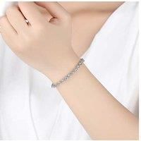 Crystal Tennis Bracelet And Earrings Set - Silver