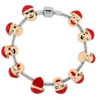 Santa Bracelet & Earrings Set - Xmas Box - Silver