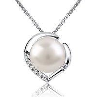 Pearl Necklace And Earrings Set-Xmas Box - Silver
