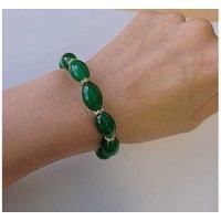 Green Oval Jade Beads Bracelet