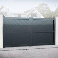 Barnstaple Premium Aluminium Driveway Double Gates - Grey