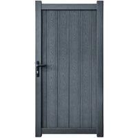 Readymade Anthracite Grey Vertical Composite Infill with Aluminium Frame Pedestrian Gate - 800 x 1800mm