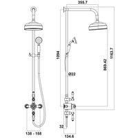 Traditional Rigid Riser Shower with Fixed Head and Handset Chrome