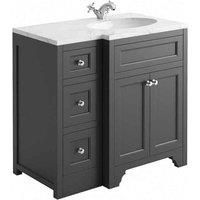 Harrogate Carrarra White 910 X 530 Worktop And Basin Right Square Sides
