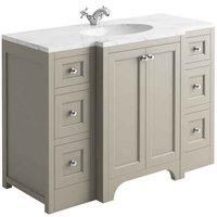 Harrogate Carrarra White 1210 X 530 Worktop And Basin Central Square Sides