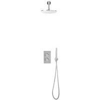 Scudo Core Round Handle Shower Arm Drench Head Handset & Mounting Bracket - Chrome