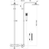 Scudo Elliot Square Rigid Riser Shower Set - Brushed Brass, Gold