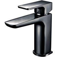 Scudo Muro Deck Mounted 1 Handle Basin Mixer W Waste - Matt Black, Black