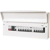 MK Sentry 21-Module 12-Way Populated Dual RCD Consumer Unit with SPD (504PF)