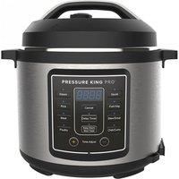 Pressure King Pro (4.8L) – 14-in-1 Digital Pressure Cooker by Drew&Cole - Includes Free Drew&Cole Recipe Mobile App - Energy Efficient Cooking - Non-Stick Coating - Easy to Clean - Chrome (01731)