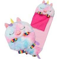 Happy Nappers Kids Sleeping Bag - Rainbow Unicorn - Plush Toy, Comfy Sleeping Bag & Fluffy Pillow All in One - Lovely Birthday Gift - Great for Playtime, Naptime, Sleepovers & Travelling - Ages 7+