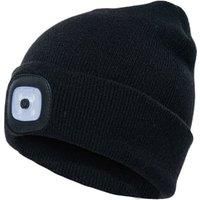 Trademate Black Beanie Hat with LED White Light USB Rechargable