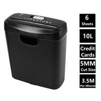 Econo Strip Cut Paper Shredder for Home Office Electric 6 A4 Sheets 10L Litre