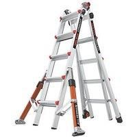 Little Giant Ladders 1304-025 Conquest All-Terrain Multi-purpose Ladders, 5 Tread, Side Mounted Stabiliser Bars, Heavy-wall Military Grade Construction, EN131