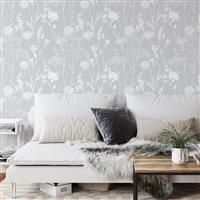 Catherine Lansfield Meadowsweet Wallpaper White/ Grey