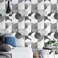 Catherine Lansfield Sirkel Geo Wallpaper Monochrome